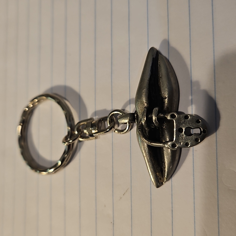 Pewter Lip Keychain with Lock Charm